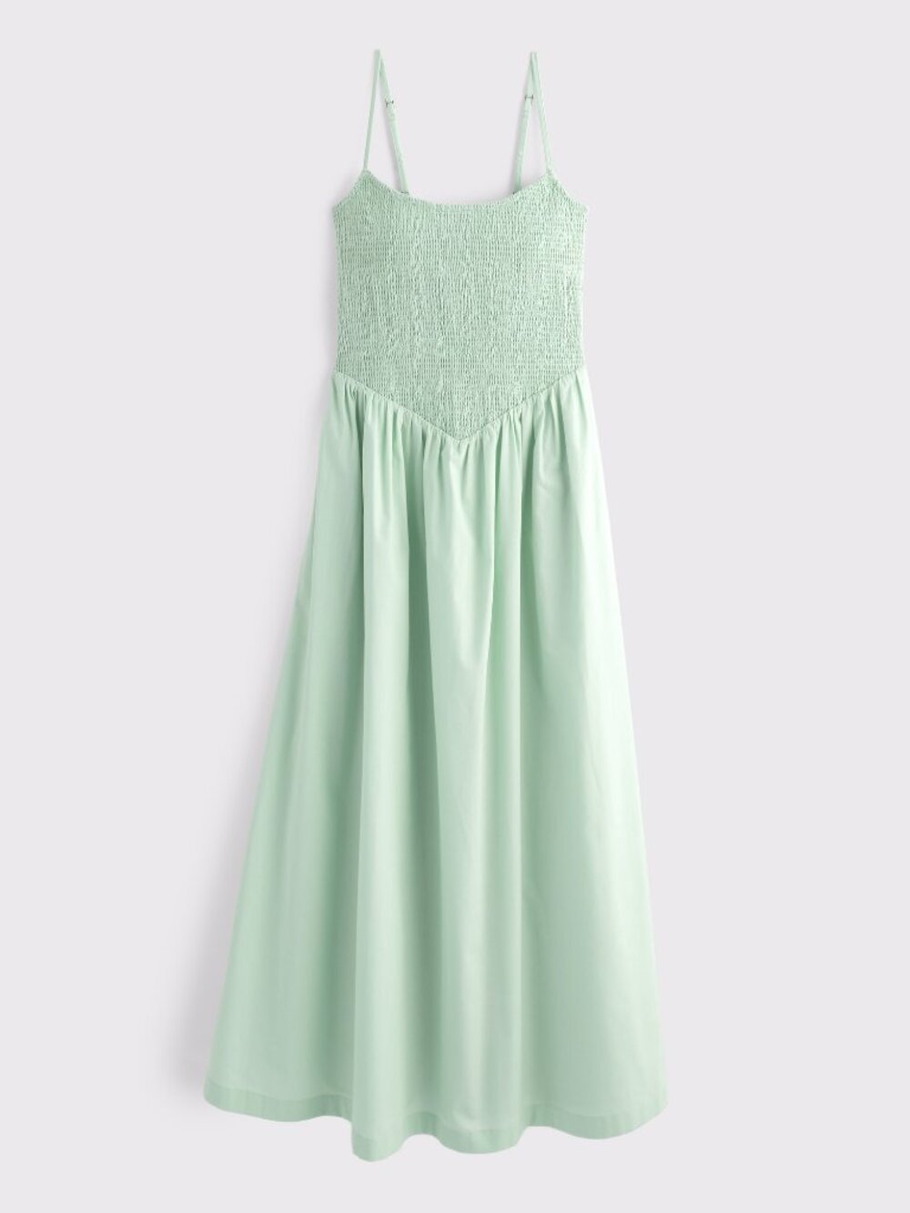 Brand new A&F Sydney Smocked Dipped-Waist Midi Dress SEA GREEN XXS PETITE